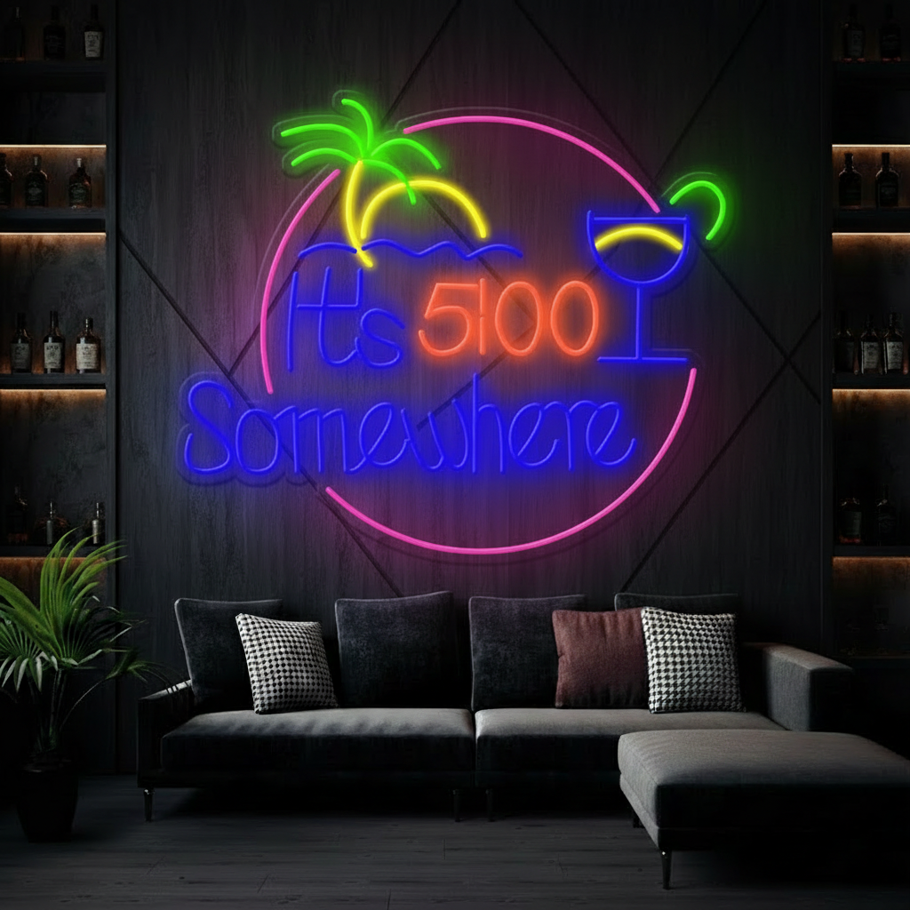 It's 5 O'clock Somewhere Neon Sign Shop Decor Neon Sign - VN03 - Customneonstudio