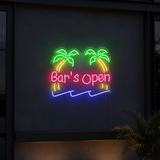 Palm Tree Bar Open Neon Sign - VN03 - Customneonstudio