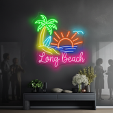 Paradise Palm Tree Beach Neon Light Summer Neon Sign Art