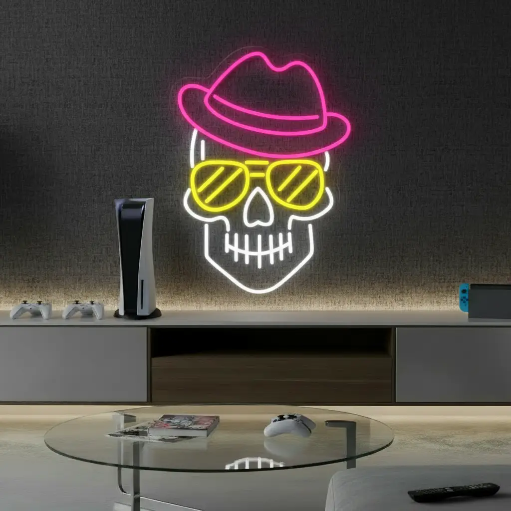 Skull Neon Sign Gaming Room Decor Sign