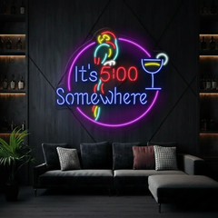 It's 5 O'clock Somewhere Led Neon Sign Bar Decor Sign