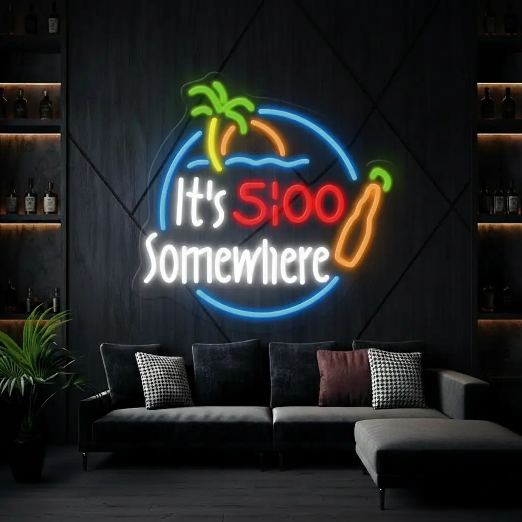 It's 5:00 Somewhere Bar Neon Sign