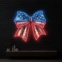 Patriotic Bow 4th of July Artwork Led Neon Sign