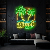 Tropical Miami Nights Neon Wall Decor Sign