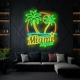 Tropical Miami Nights Neon Wall Decor Sign