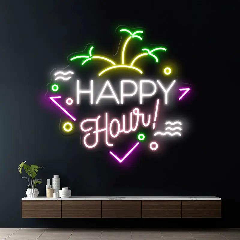 Custom Happy Hour Led Neon Sign Home Decor Sign