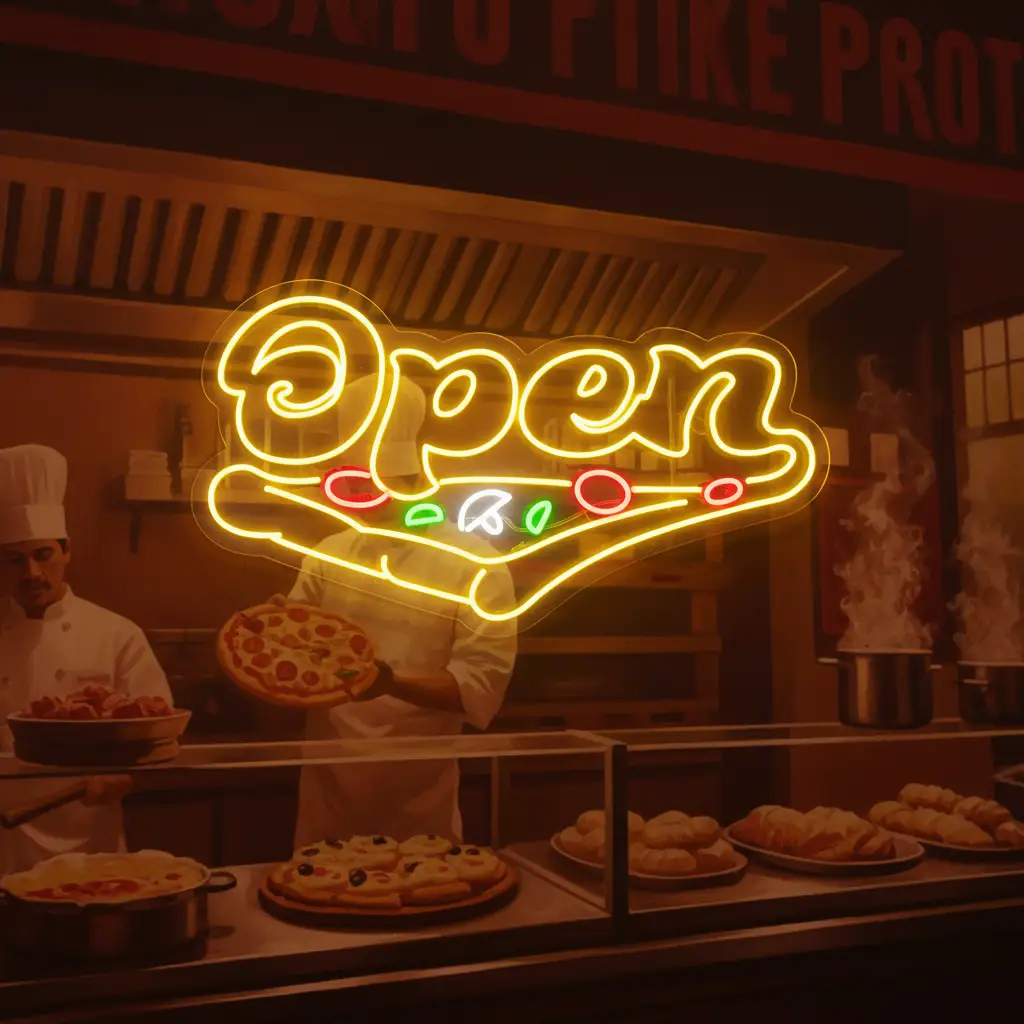 Pizza Shop Open Led Neon Sign