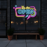 Colorful We're Open Led Neon Sign