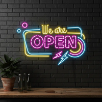 Colorful We're Open Led Neon Sign