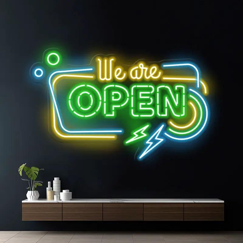 Colorful We're Open Led Neon Sign