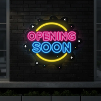 Round Opening Soon Led Neon Sign Shop Business Neon Sign