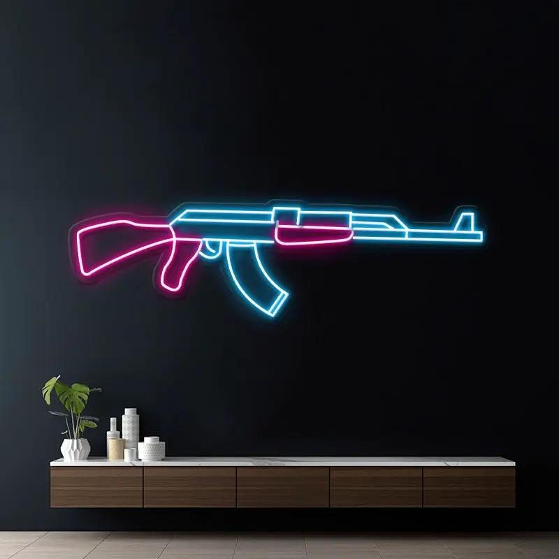 AK47 Gun Led Neon Signs CSGO Game Room AK47 Wall Decor – color option 1