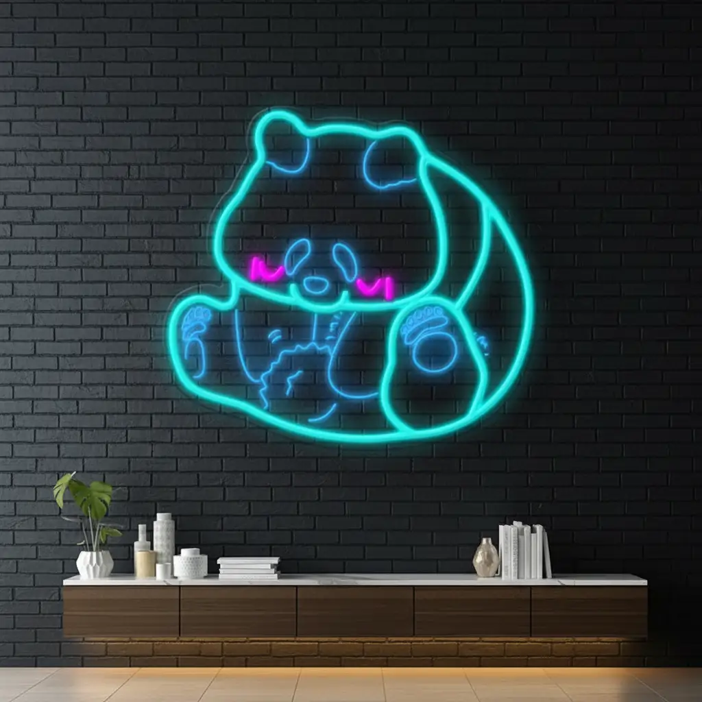 Panda Led Neon Sign Kids Cartoon Sign