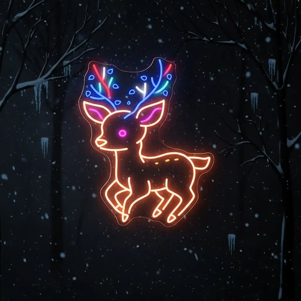 Colorful Reindeer Led Neon Sign Kids Room Decor
