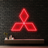 Mitsubishi Logo Led Neon Sign Garage Room Decor Sign