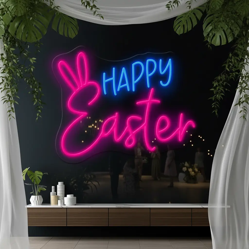 Happy Easter Led Neon Sign Party Decor Sign