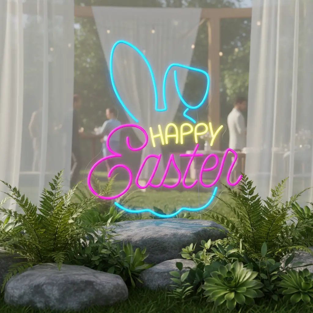 Happy Easter Led Neon Sign Home Party Decor Sign