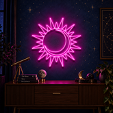 Moon and Sun neon sign