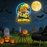 Haunting Halloween Pumpkin Neon Sign – Spooky Jack-O’-Lantern LED Wall Light for Home, Party & Bar Decor