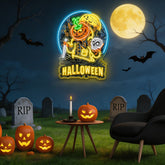 Haunting Halloween Pumpkin Neon Sign – Spooky Jack-O’-Lantern LED Wall Light for Home, Party & Bar Decor