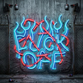 Rebelious F-ck Off In Collapse Art LED Neon Sign Light Pop Art