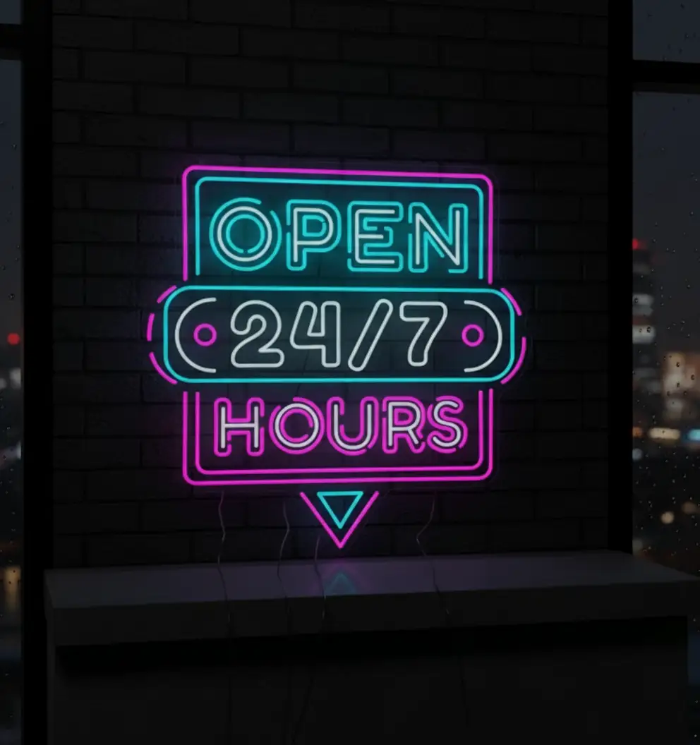 24 Hour Open Led Neon Sign Shop Decor Sign – view 2