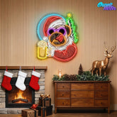 Santa Pug’s Brew Neon Sign Light Artwork
