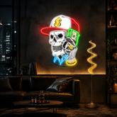 Skull & Dollar Dreams Neon Sign Light Artwork