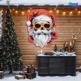 Sleighin' It: A Cool Christmas Skull Neon Sign Light Artwork