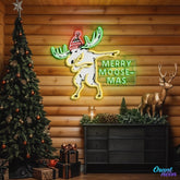 Christmas Spirit in Neon Lights: A Moose Collection Neon Sign Light Artwork