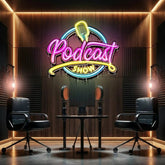 LED Neon Sign for Podcast Show - Custom Artwork Design