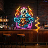 Skull Beats: Neon Vibes from the Grave Neon Sign Light Artwork
