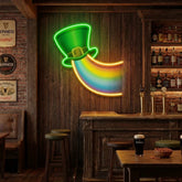 Rainbow Lucky St Patrick's Day Artwork Led Neon Sign Light