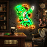 Patrick's Day Goblin A Dap with Sunflowers Led Neon Acrylic Artwork