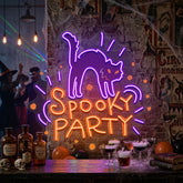 Halloween Theme SPOOKY PARTY LED Neon Sign Light Pop Art