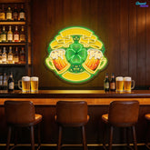 Lucky Ribbon & Shamrock Brews: St. Patrick’s Neon Sign Light Art Work