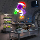 Astronaut Santa Christmas 2 Led Neon Acrylic Artwork