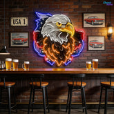 AMERICAN EAGLE and Flag Neon Sign