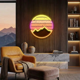 Abstract Vintage Sunrise Artwork Led Neon Sign Light