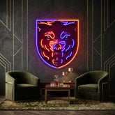 Angry Wolf Head LED Neon Sign Light Pop Art