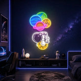Astronaut Hugging Planet Led Neon Acrylic Artwork
