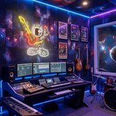 Astronaut Playing Guitar Artwork Led Neon Sign Light