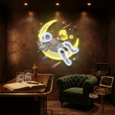 Astronaut With Beer On Moon Artwork Led Neon Sign Light