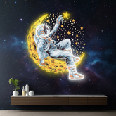 Astronaut Lying On The Moon Space Artwork Led Neon Sign