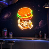 Astronaut and Burger Led Neon Acrylic Artwork