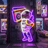 Astronaute Et Boombox LED Neon Sign Light Pop Art