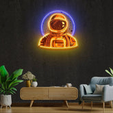 Astronaut Emblem Neon Artwork Led Neon Sign Light
