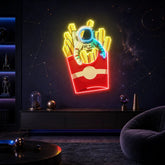 Astronaut on Chips Led Neon Acrylic Artwork