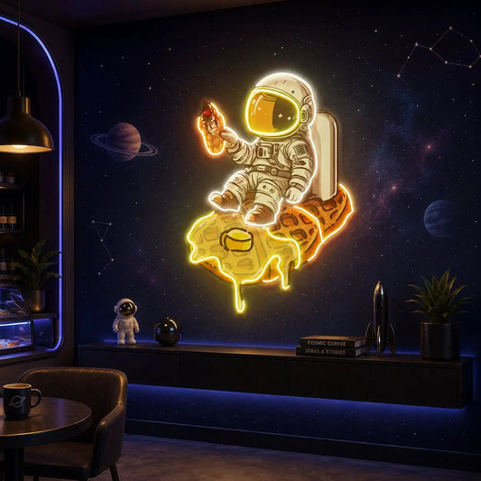 Astronaut on Waffle Led Neon Acrylic Artwork