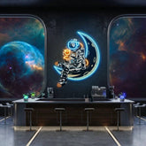 Astronaut Sitting On The Moon Artwork Led Neon Sign Light